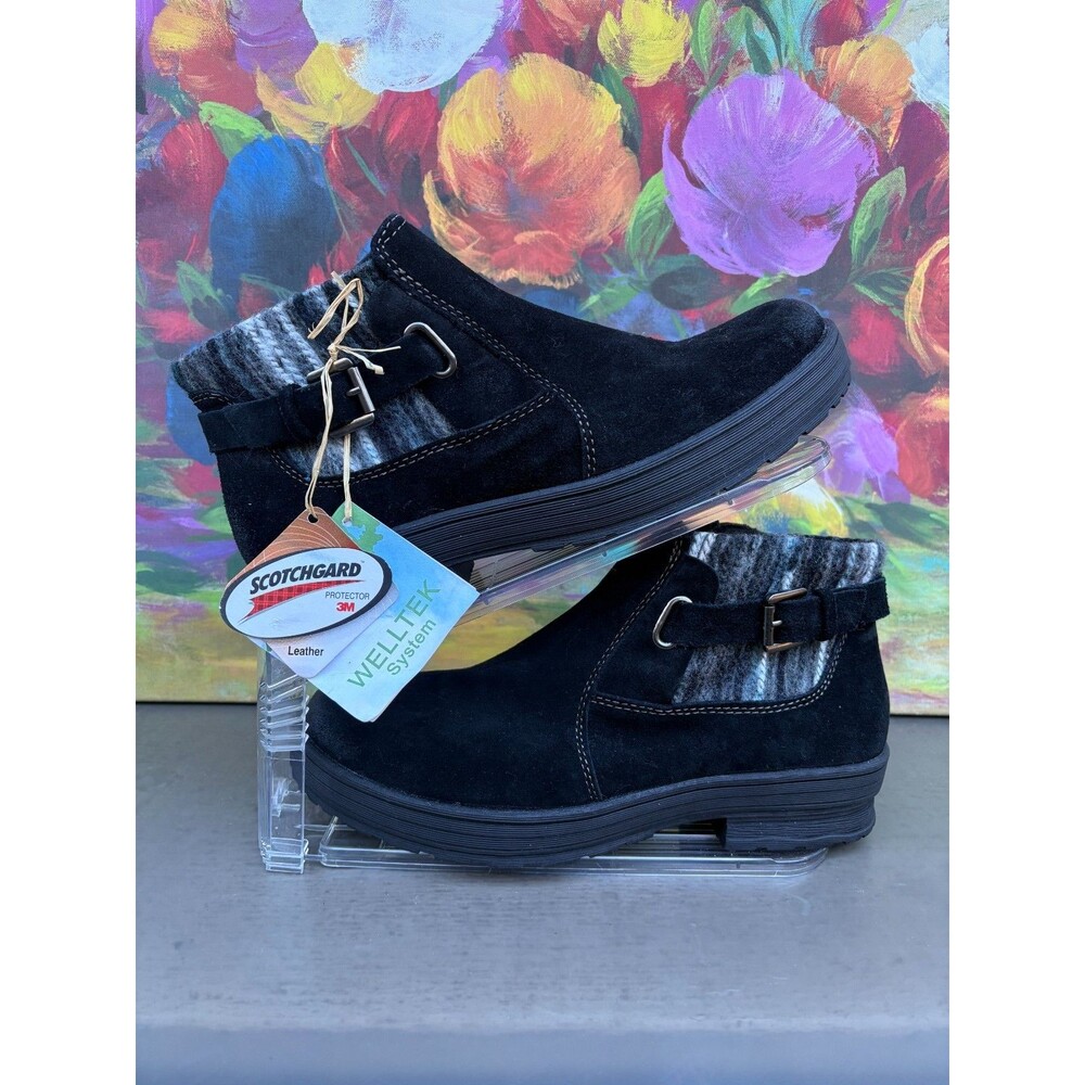 Earth Origins Tate Black Ankle Boots Women’s Size 9 Wide NWOB Comfort Shoes